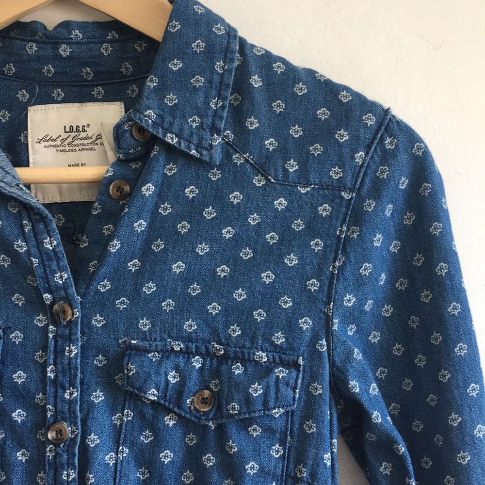 Patterned Denim Button Down - Picture 8 of 10